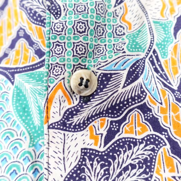 Jantzen Tropical Print Hawaiian Shirt Men's Medium 100% Cotton Short Sleeve - Picture 4 of 7